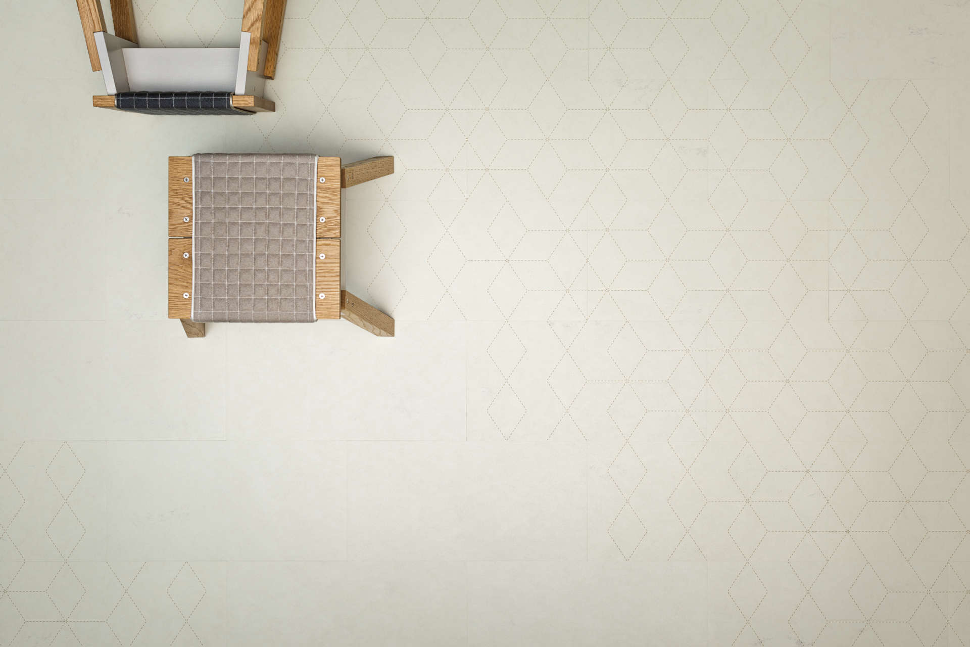 Vloerbedekking met gravure