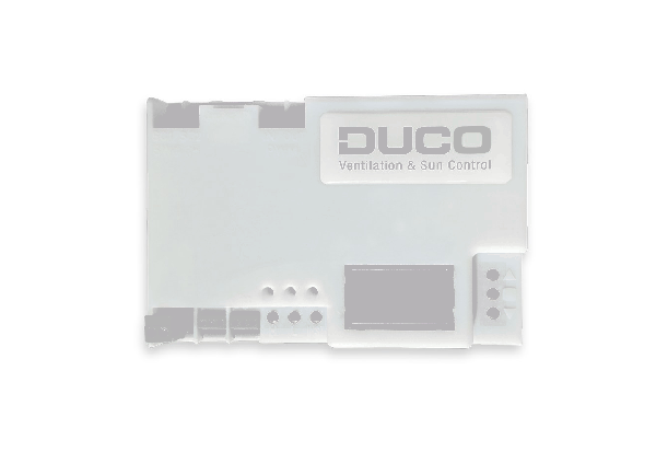 Duco IQ-unit vormt de schakel tussen de Duco-componenten en een externe sturingsunit