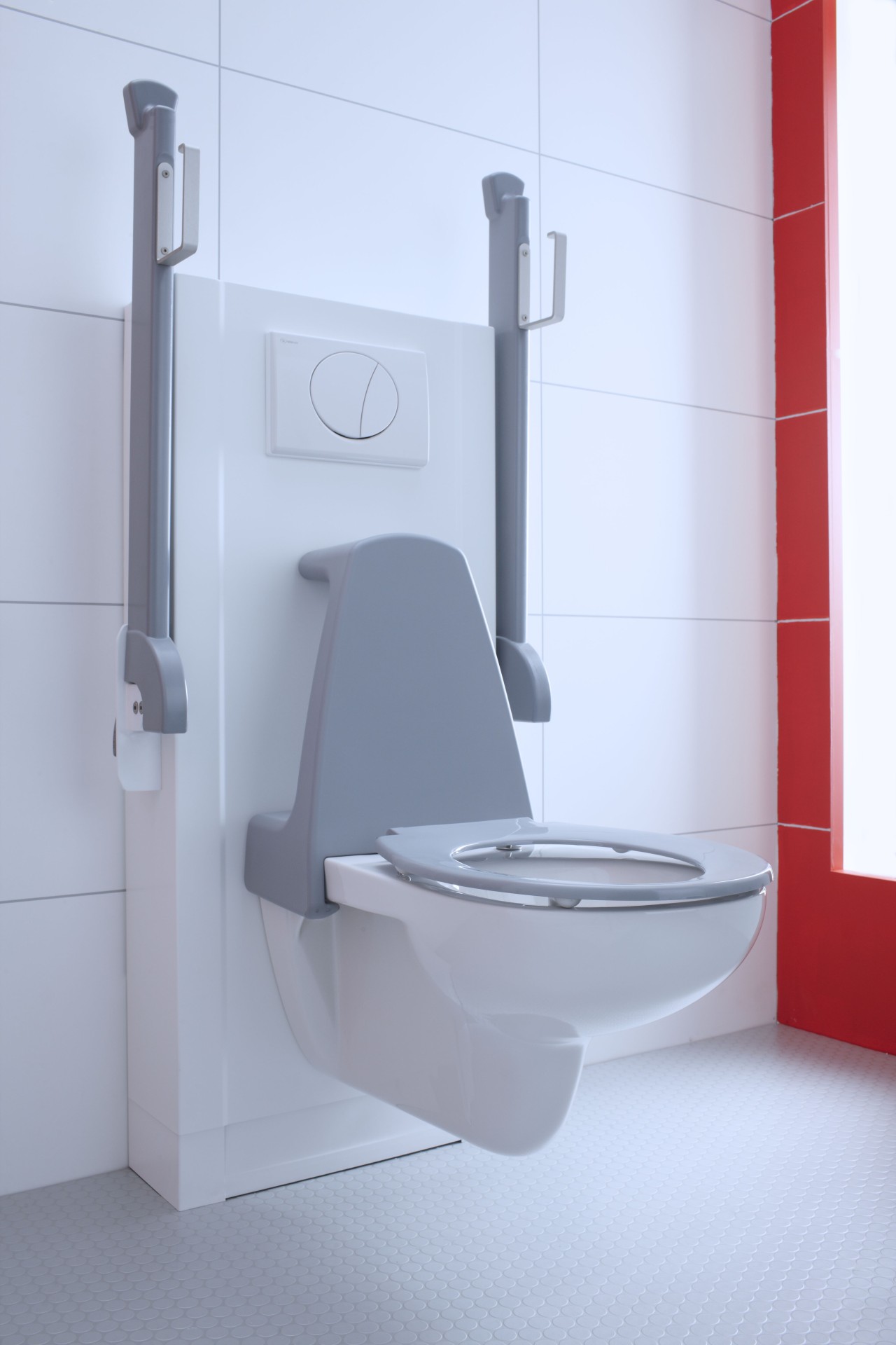 In hoogte verstelbare wc van Bano - rugsteun In hoogte verstelbare wc van Bano - rugsteun