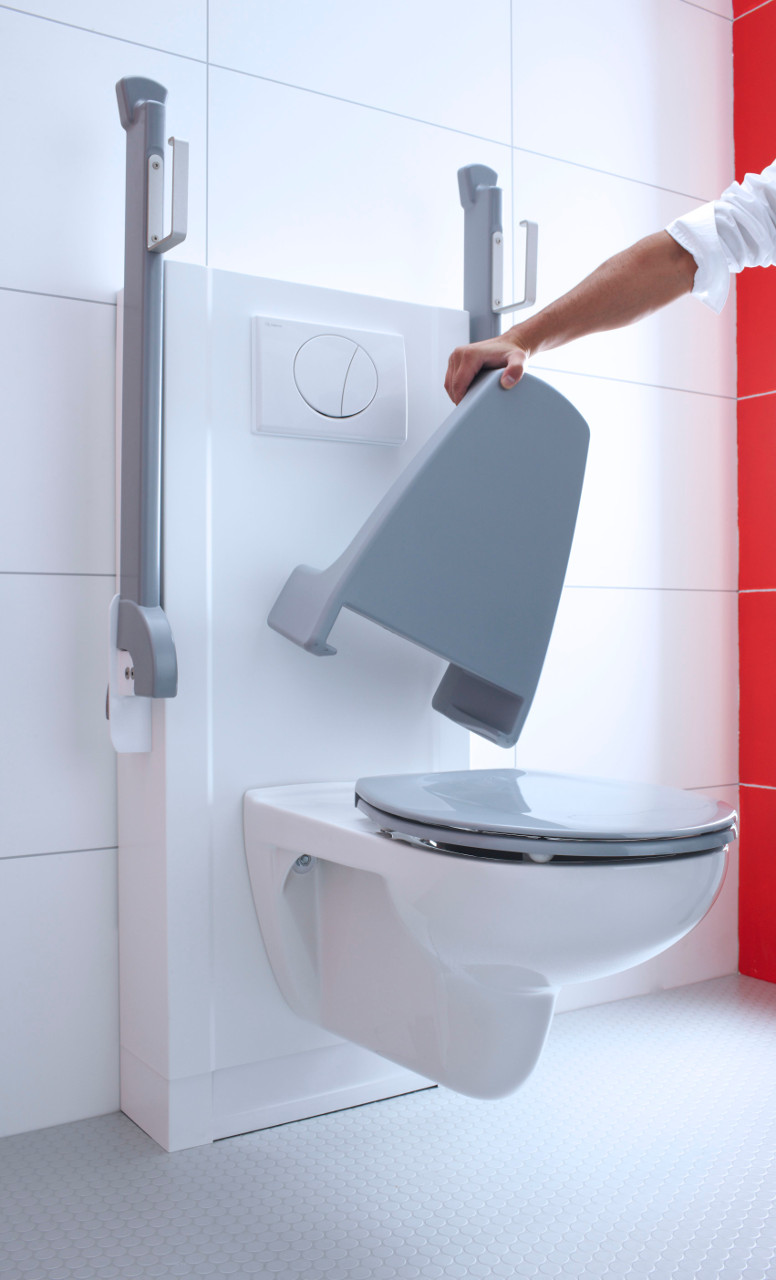 In hoogte verstelbare wc van Bano - rugsteun In hoogte verstelbare wc van Bano - rugsteun