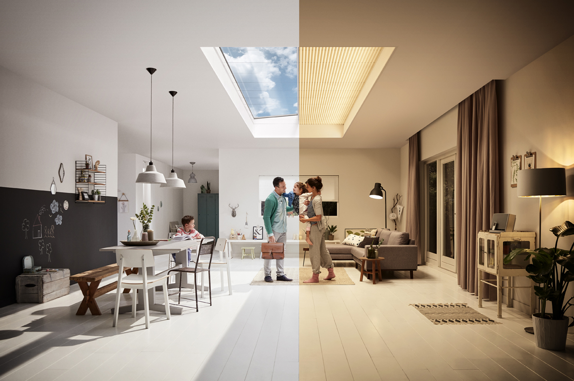 Luxlight Illumy Day & Night - groot en elegant platdakraam Luxlight Illumy Day & Night - groot en elegant platdakraam