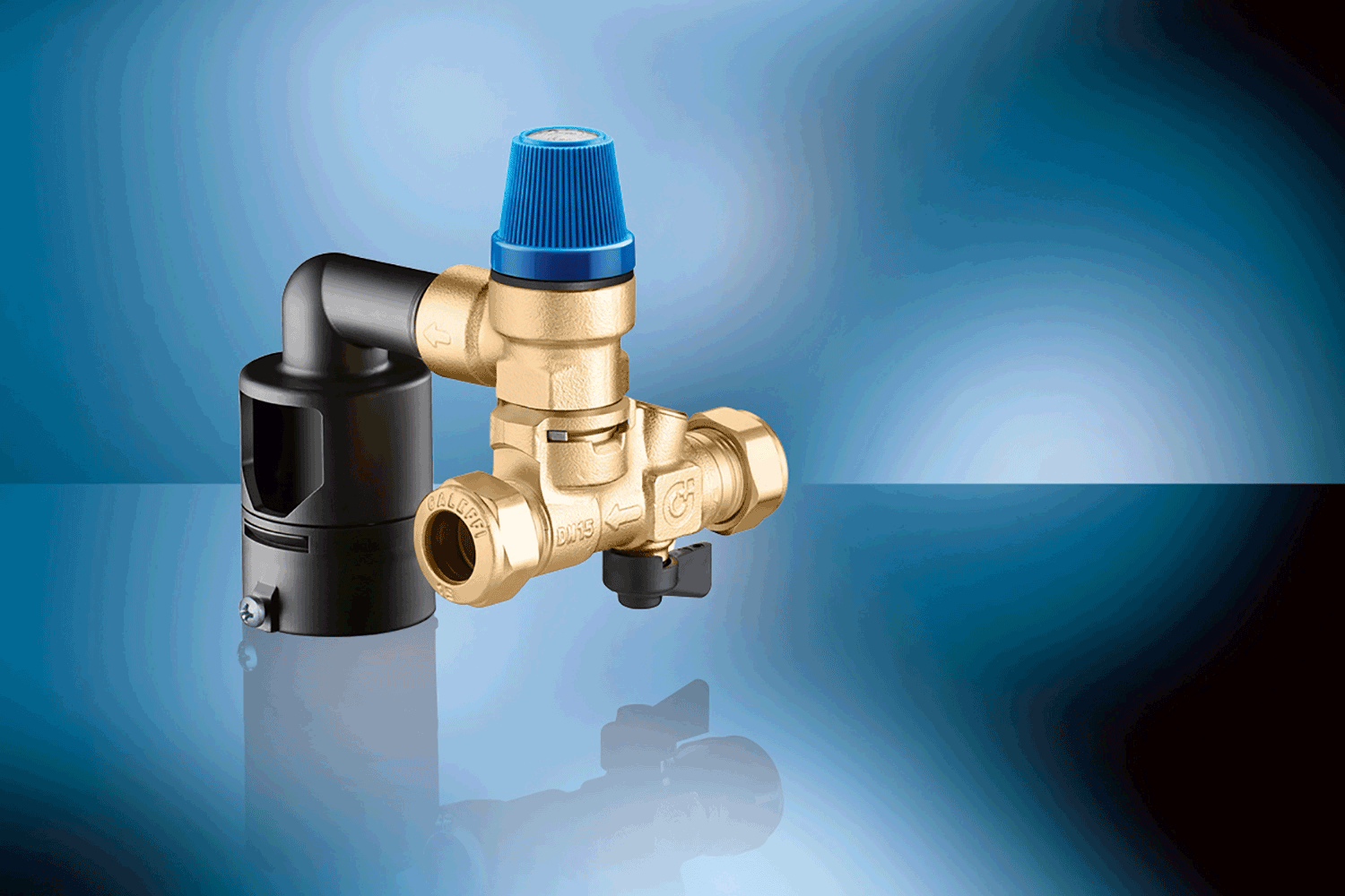 Caleffi modulaire en draaibare inlaatcombinatie Caleffi modulaire en draaibare inlaatcombinatie
