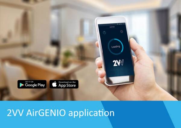 Bedien de DAPHNE XL WTW-unit met de AirGENIO app op telefoon en tablet