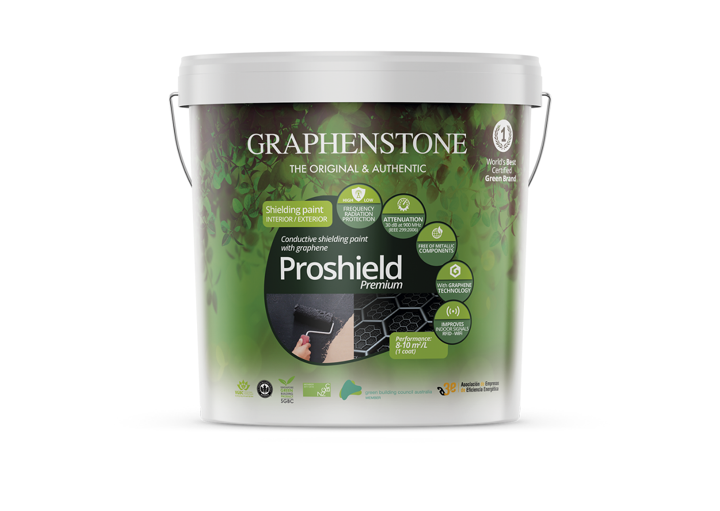 Graphenstone Proshield Premium is een duurzame elektrisch geleidende verf met grafeen technologie Graphenstone Proshield Premium is een duurzame elektrisch geleidende verf met grafeen technologie