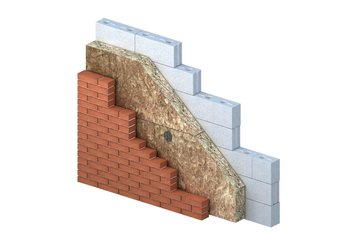 Spouwmuur met steenwol Rock4All Spouwmuur met steenwol Rock4All