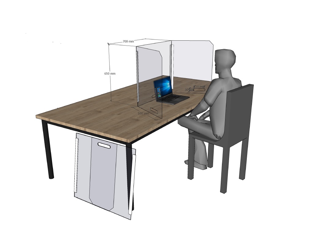 Mobiele vergaderscherm anti-corona Mobiele vergaderscherm anti-corona