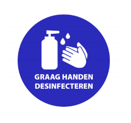 Sticker ‘Handen desinfecteren’