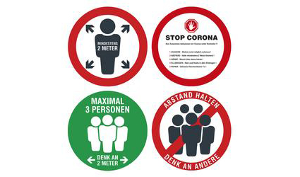 Corona / Covid19 - (vloer)stickers waarschuwing