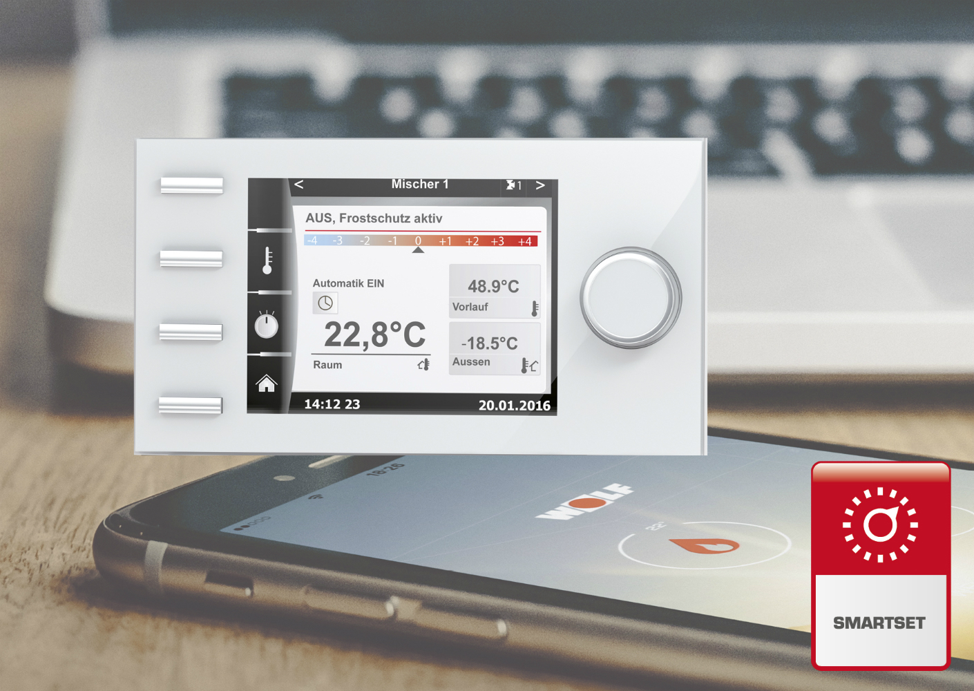 WOLF RM-2 ruimtethermostaat - de juiste aanvulling in een smarthome WOLF RM-2 ruimtethermostaat - de juiste aanvulling in een smarthome