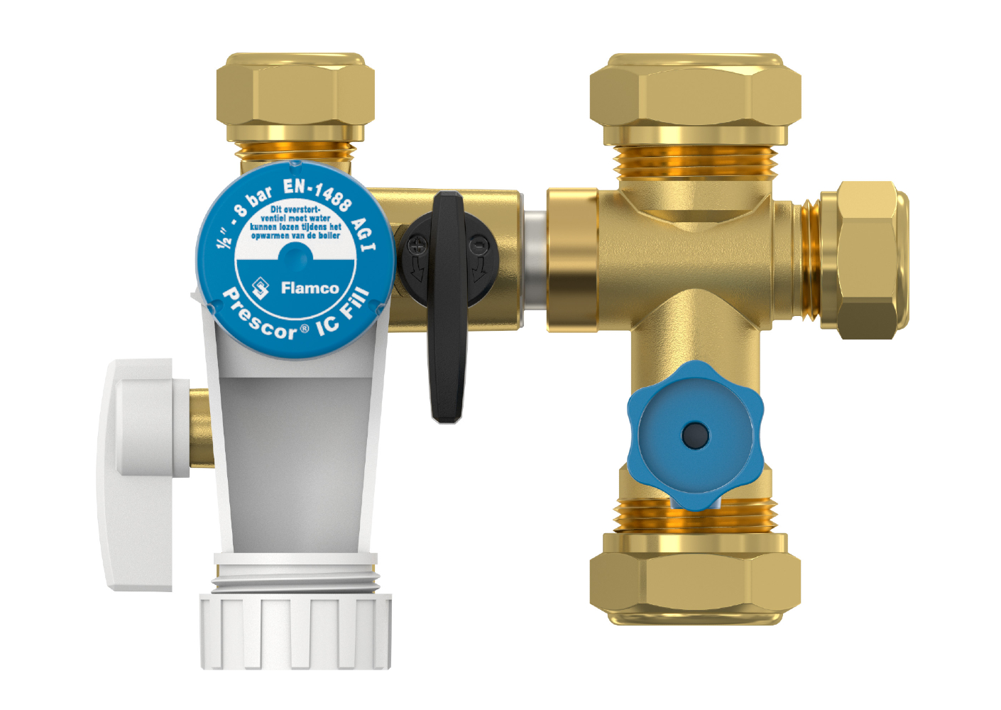 De Prescor IC Fill van Flamco is een slimme inlaat-vulcombinatie De Prescor IC Fill van Flamco is een slimme inlaat-vulcombinatie