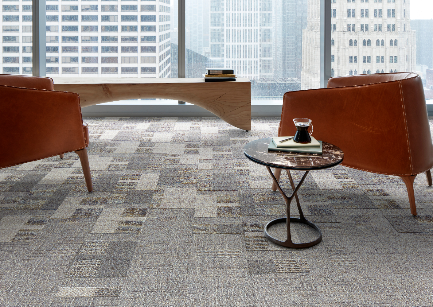 Vintage Kimono en Geisha Gather - Interface CO2 neutrale tapijttegels in Limestone en Ashlar Flat Vintage Kimono en Geisha Gather - Interface CO2 neutrale tapijttegels in Limestone en Ashlar Flat