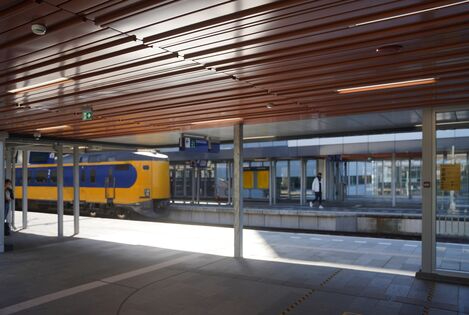 "Vliegend tapijt" van BXD multipaneelsysteem wijst reizigers de weg op station Rotterdam Alexander