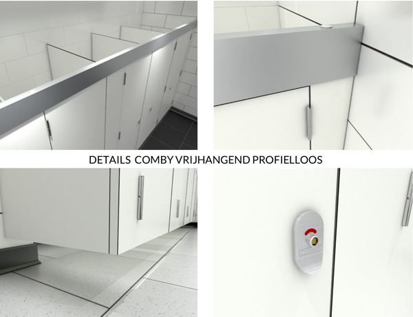 Details Comby sanitaire cabine vrijhangend profielloos 2