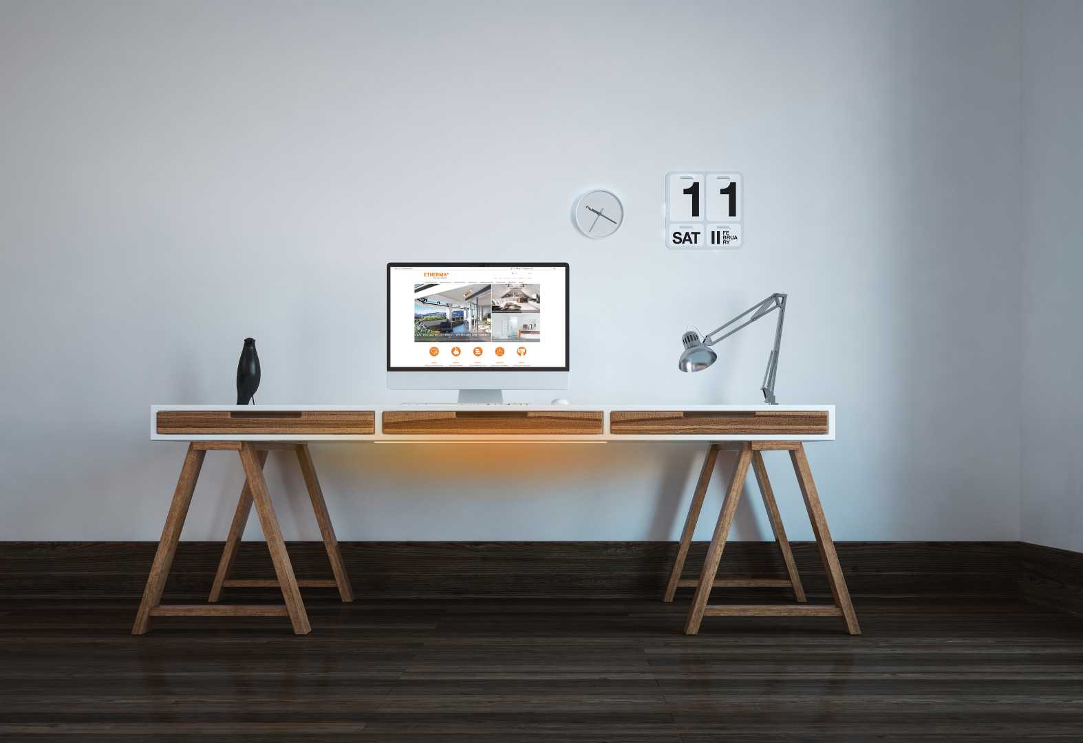 ETHERMA LAVA infraroodverwarming bureau met infraroodverwarming
