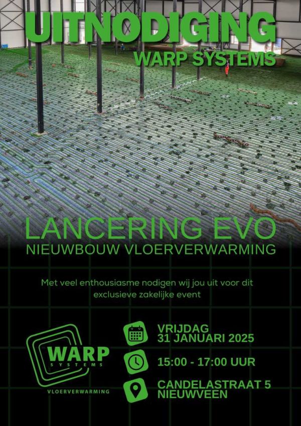 Het WARP EVO vloerverwarmingssysteem is de nieuwe generatie vloerverwarming voor jouw toekomstige nieuwbouwprojecten