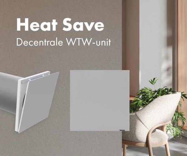 De Heat Save is ontworpen voor maximaal rendement binnen een minimalistisch ontwerp. Met een luchtstroomcapaciteit tot 42 m³/h is de unit ideaal voor ruimtes zoals woonkamers en slaapkamers. Het compacte formaat gaat hand in hand met krachtige prestaties: