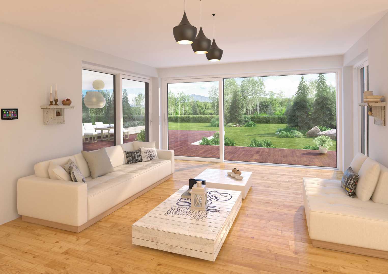 VEKA SLIDE MAX Kunststof kozijnen vanuit woonkamer