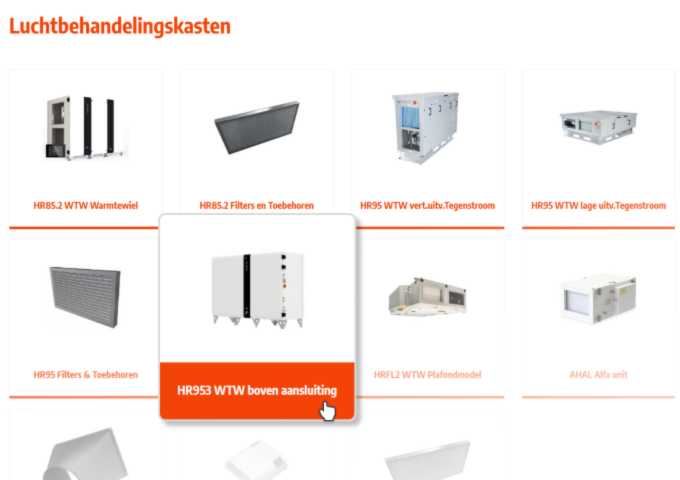 Overzicht luchtbehandelingskasten