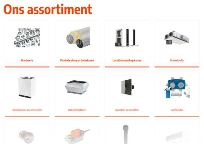 Assortiment Spirair Luchttechniek Assortiment overzicht
