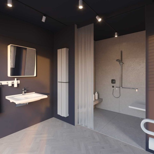 Badkamer met vlakke vloer