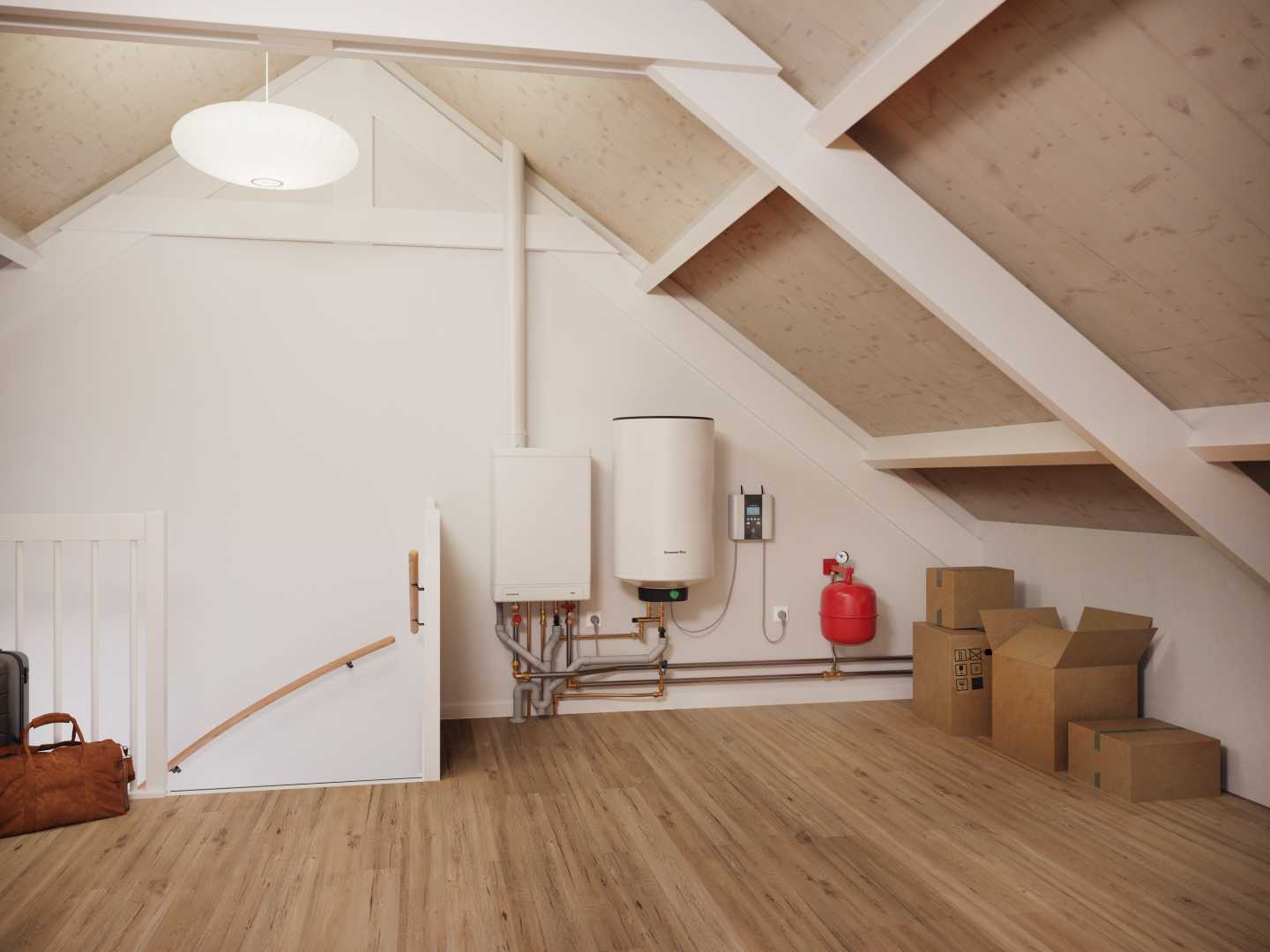 Sunsmart One (icm cv) grondgebonden zonneboiler met cv op zolder woning