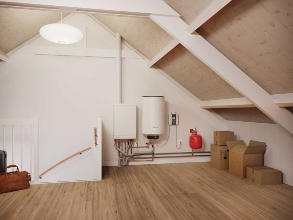 zonneboiler met cv op zolder woning