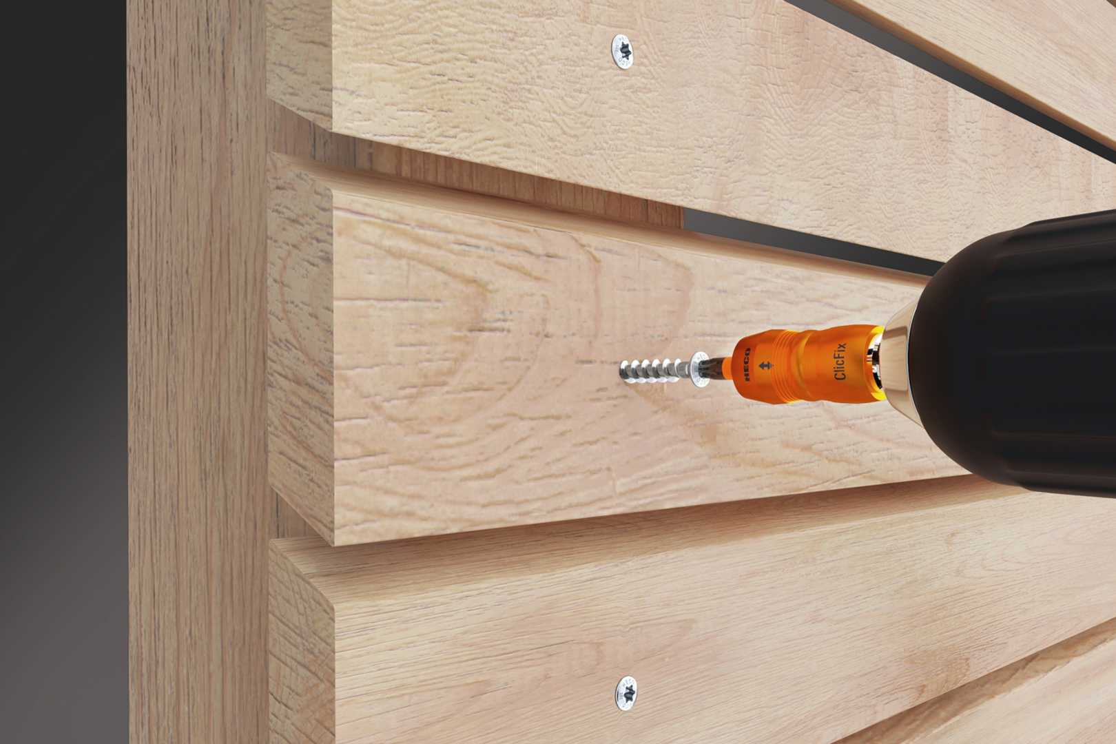 De HD-drive houdt zonder magneet alle schroeven op het bit Torkschroef op een boortol