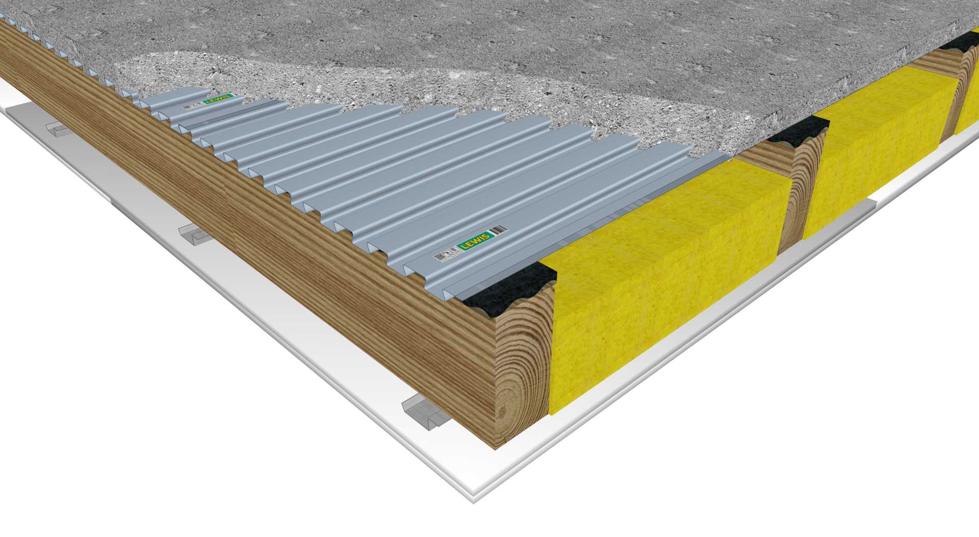LEWIS® MTA 15-7 - hout Vloer met zwaluwplaten en isolatie
