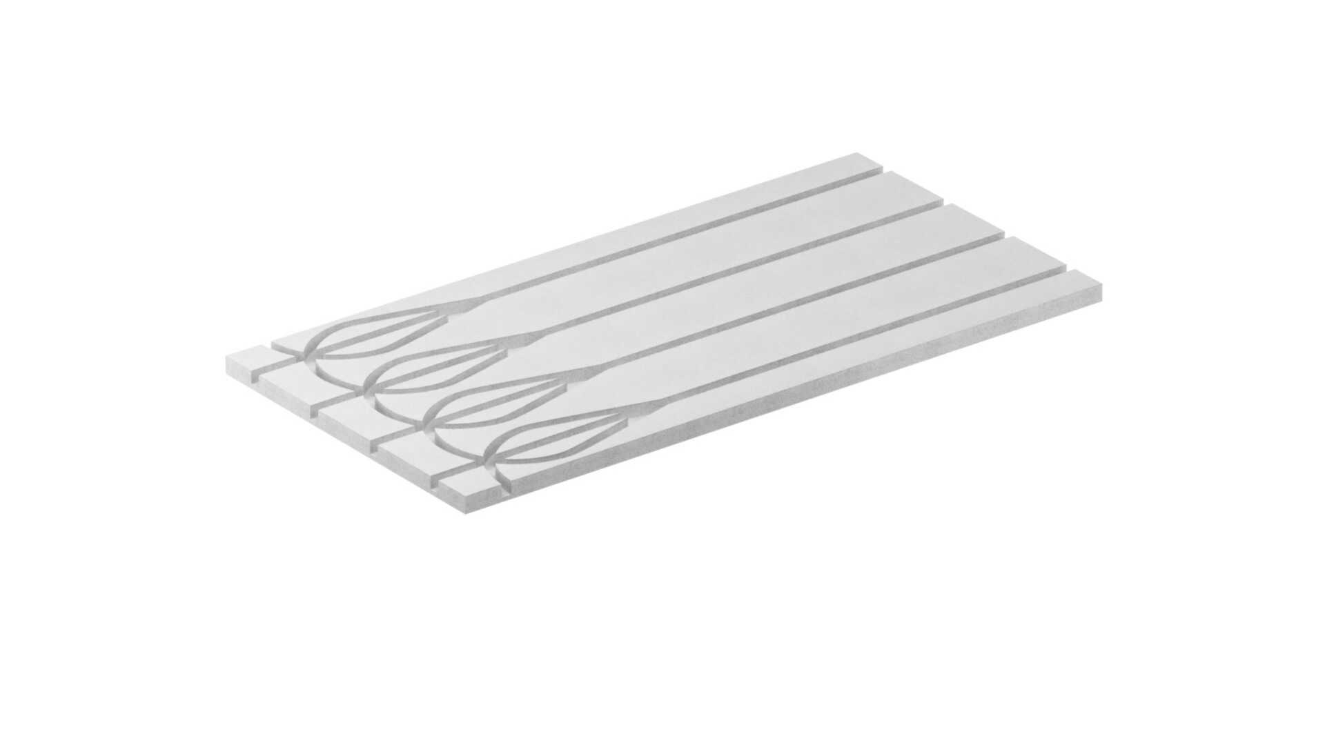 Vloerpaneel met sleuven voor vloerverwarming