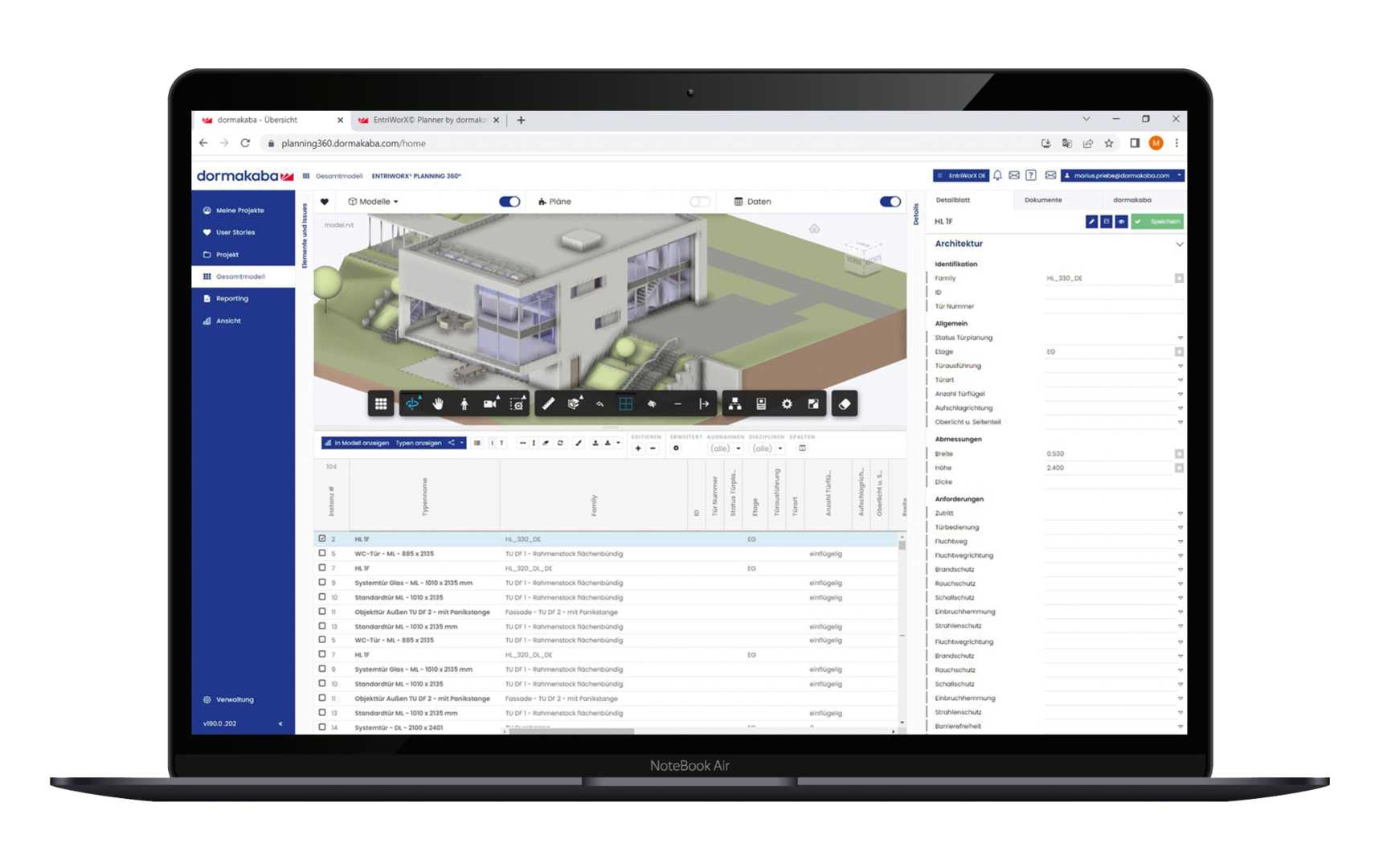 Gebouwcontrole via laptop