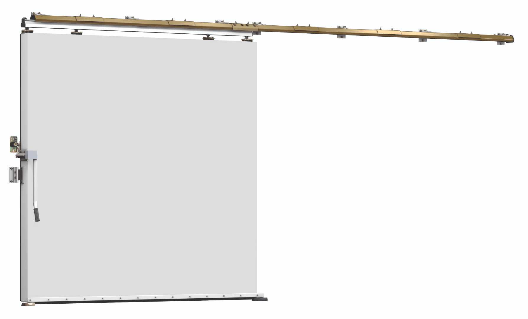 Schuifdeur aan een rail