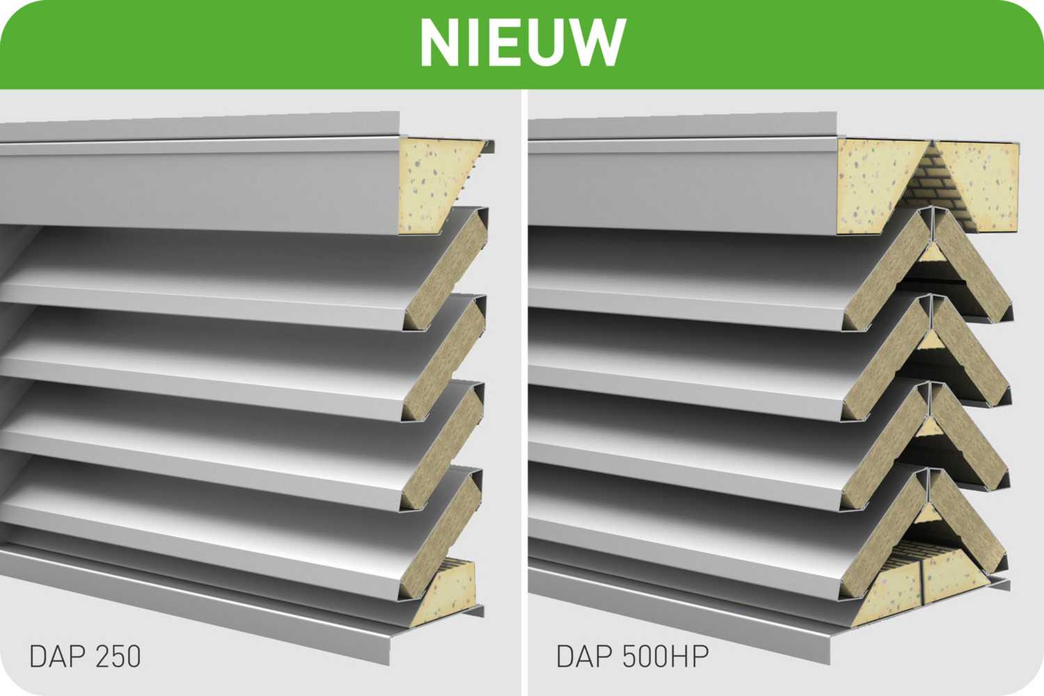 Duco Acoustic Panel 250 - 500 - doorsnede doorsnede van een ventielatiepaneel