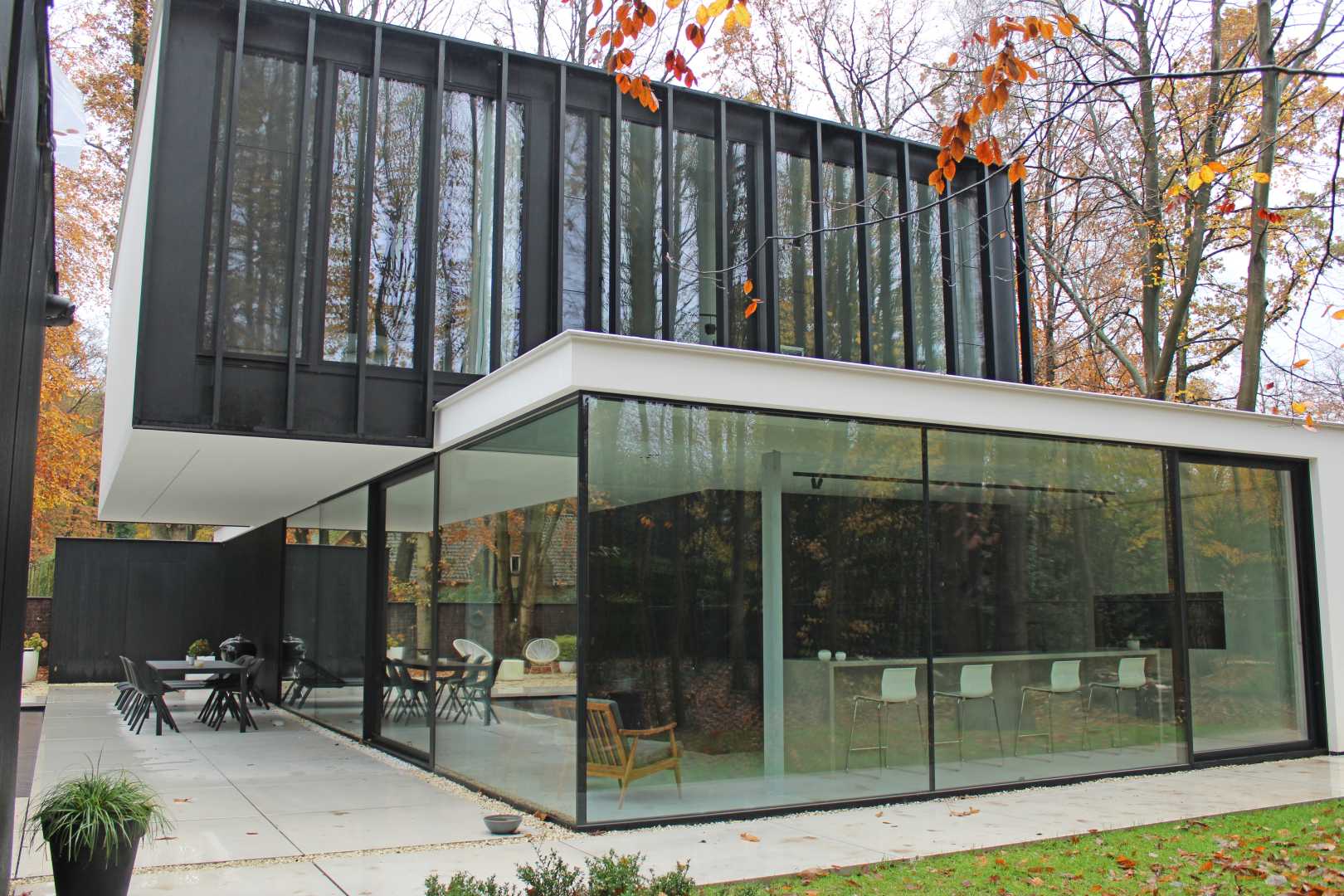 schuifpui met grote glasoppervlakten