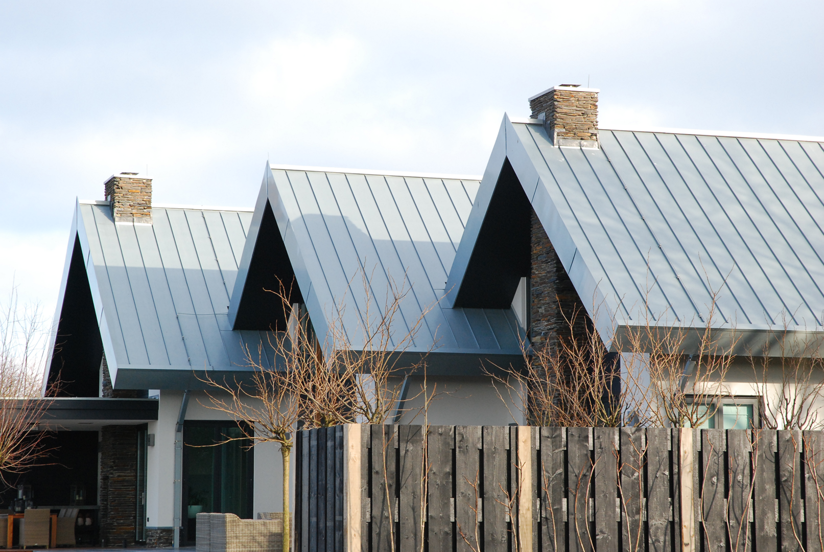 woningen met zinken daken