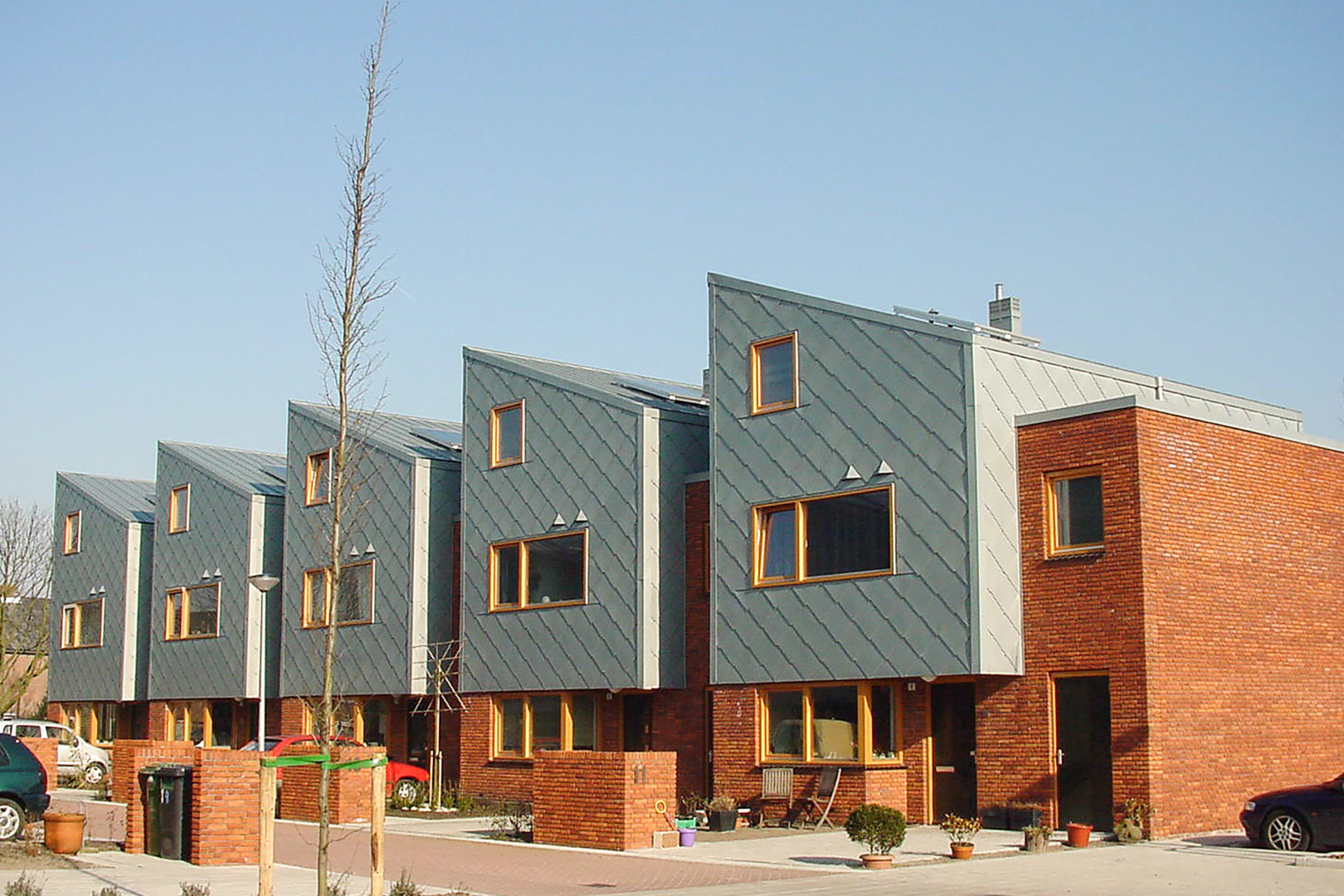 woningen met zinken gevel