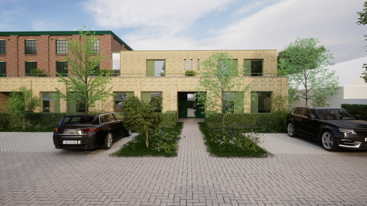 Het complex gezien van rechts achter