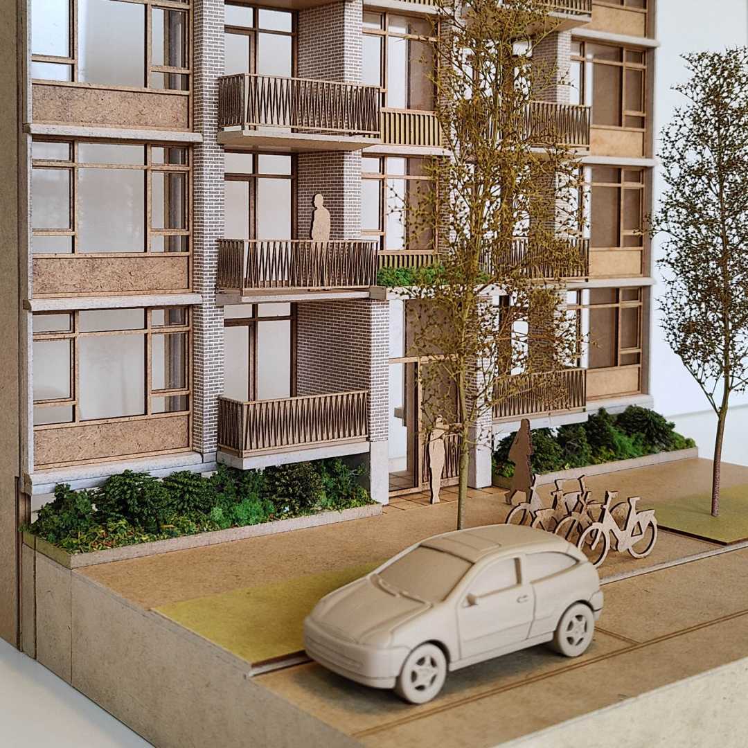 KAW impressie renovatie Mosveen Den Haag - maquette