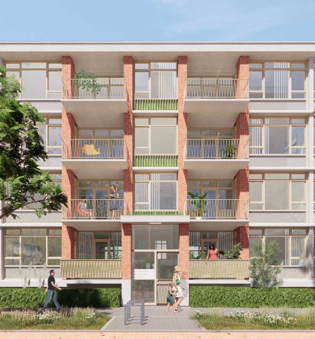 KAW impressie renovatie Mosveen Den Haag - entree