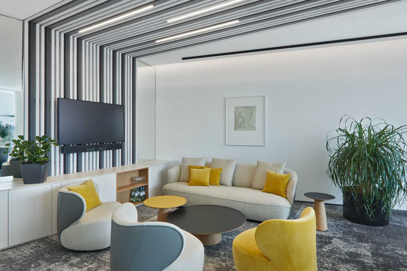 Wachtruimte met akoestische elementen