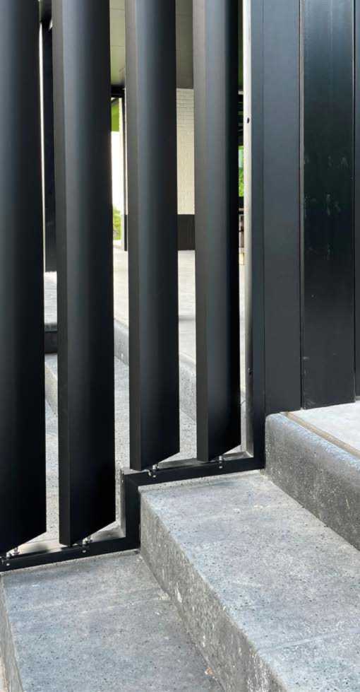 detail van verticale lamellen