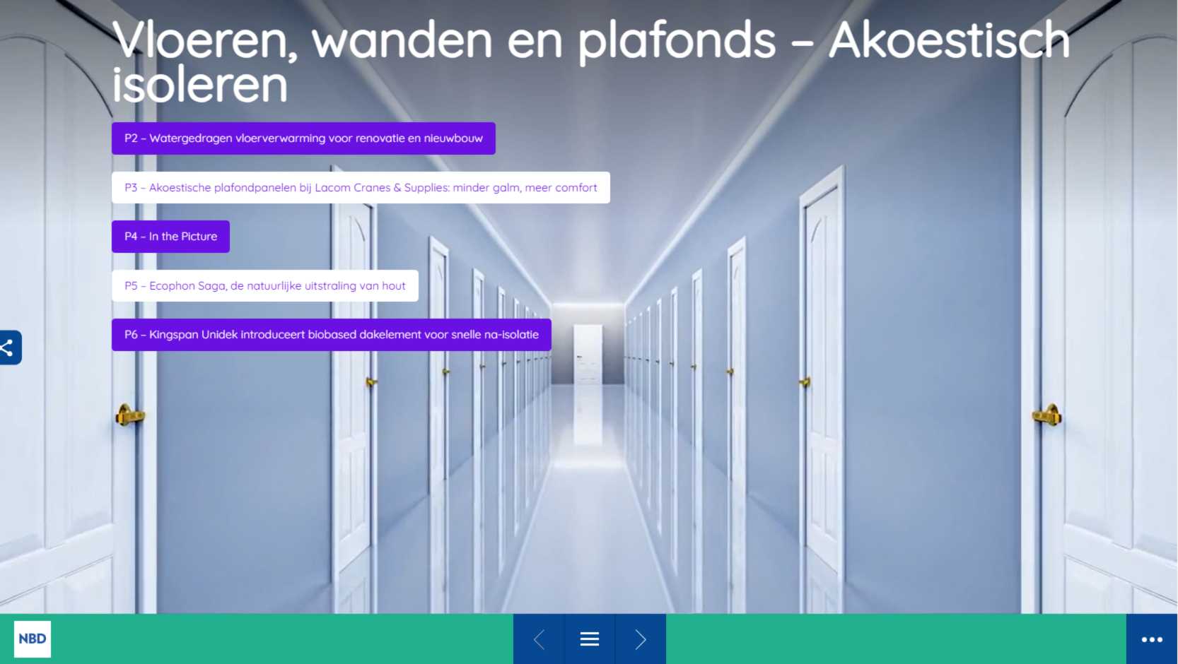 NBD E-Magazine Vloeren, wanden en plafonds - Akoestisch isoleren