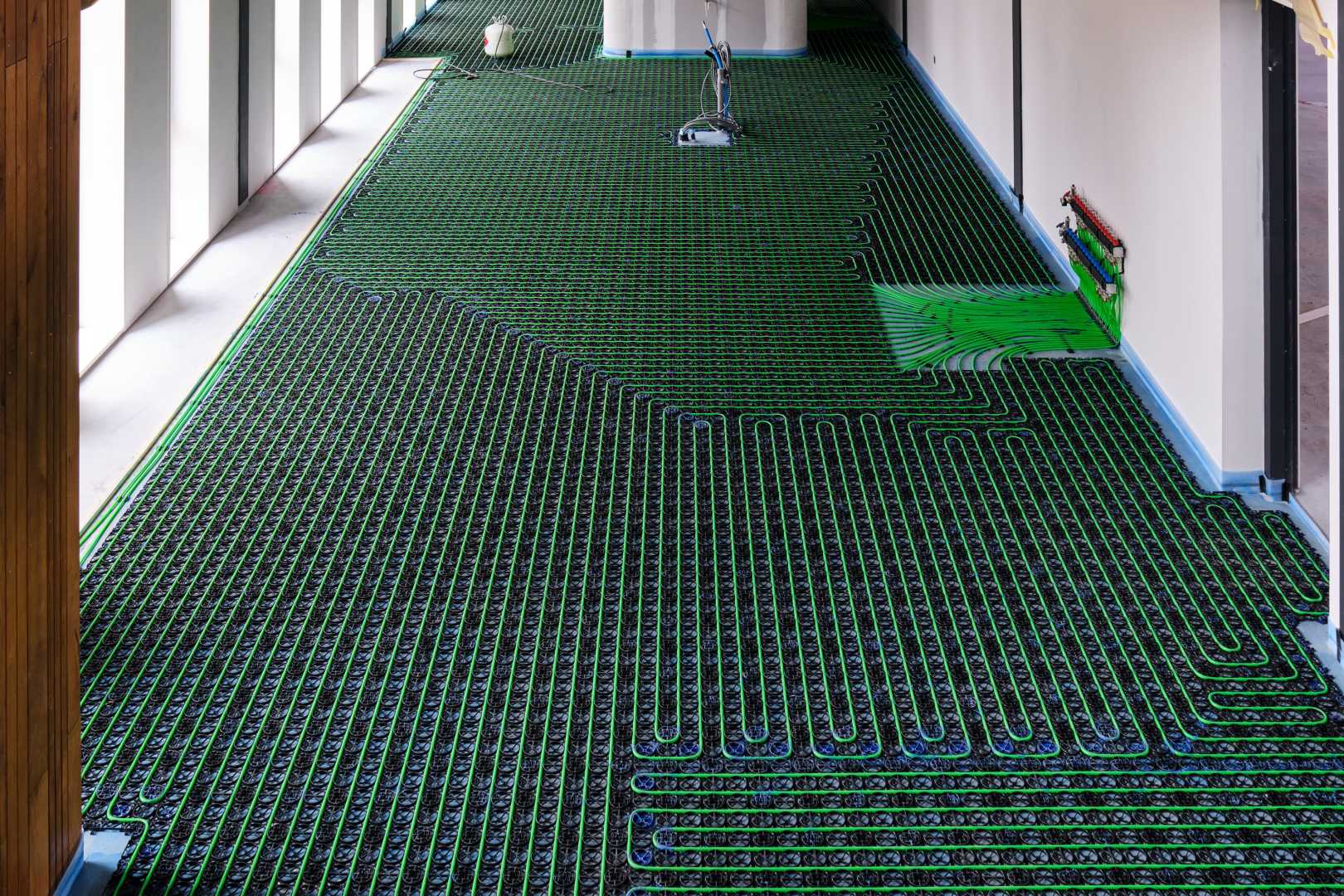 Kantoorgang met vloerverwarming