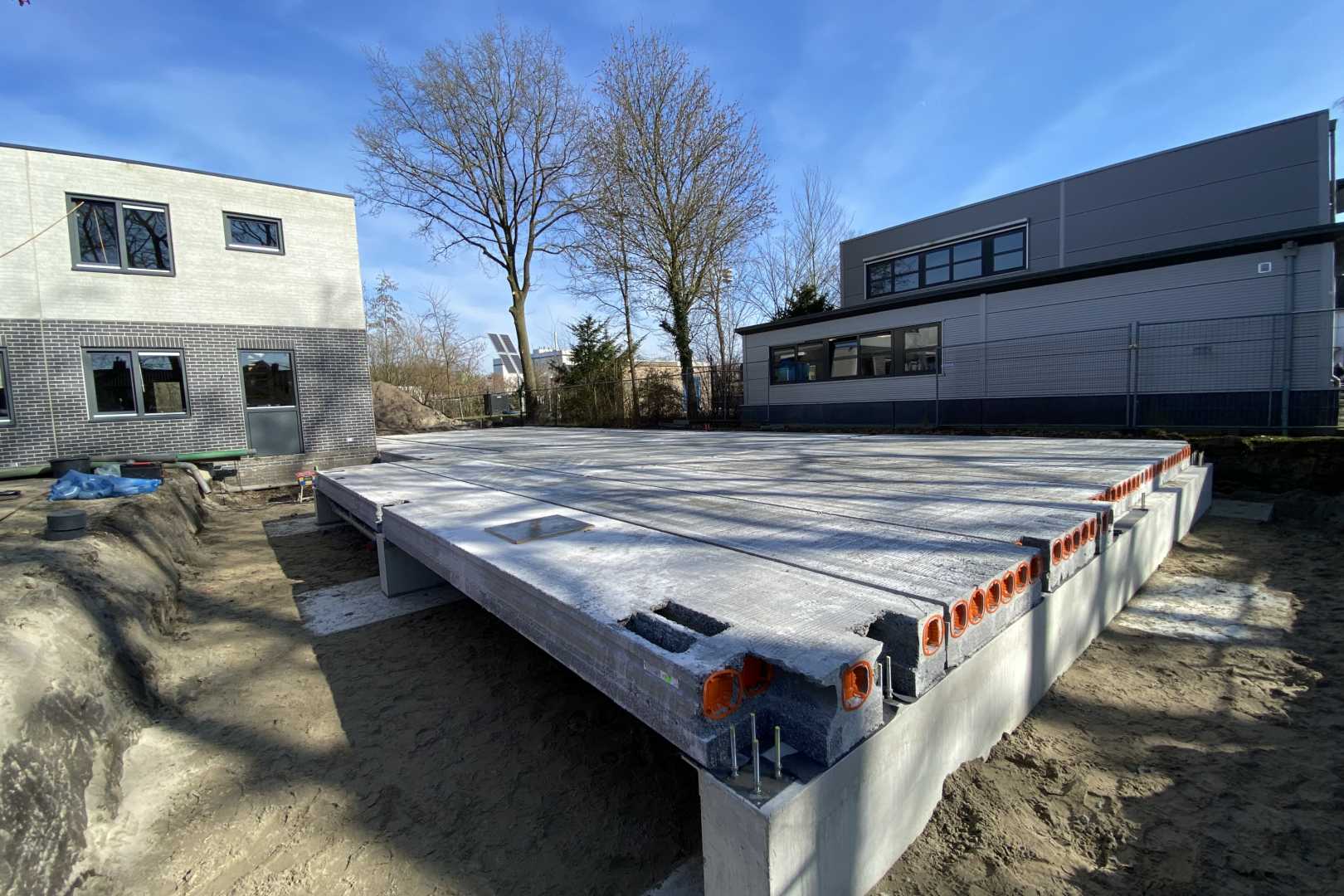 Systeemvloer in aanbouw