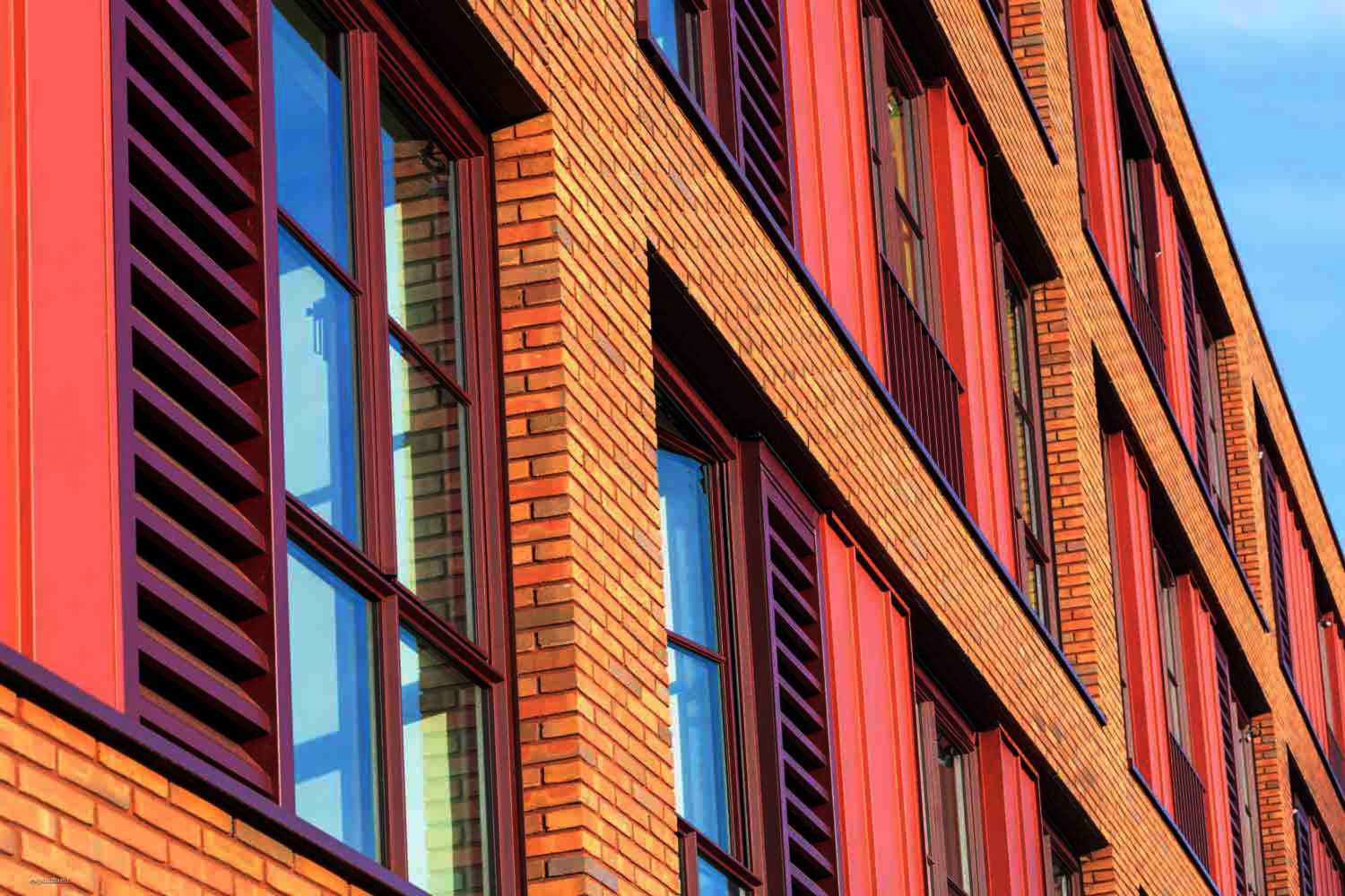 Detail van akoestisch muurrooster buitenzijde