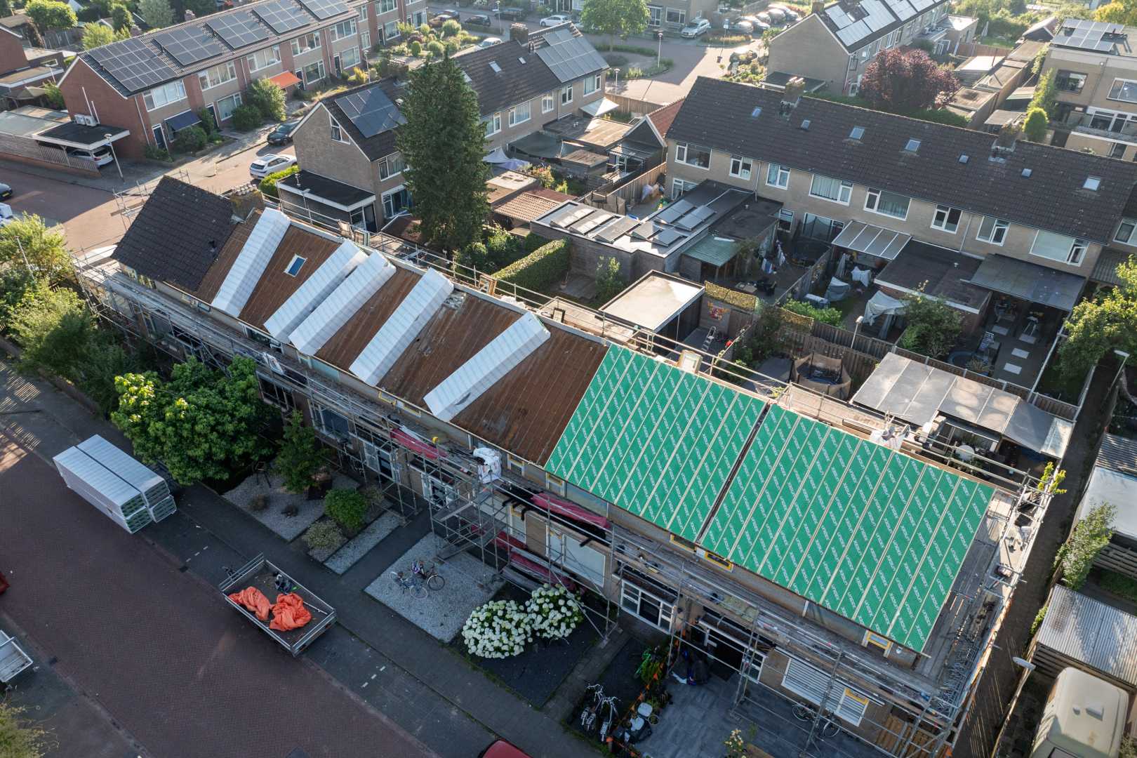 Dakrenovatie luchtfoto