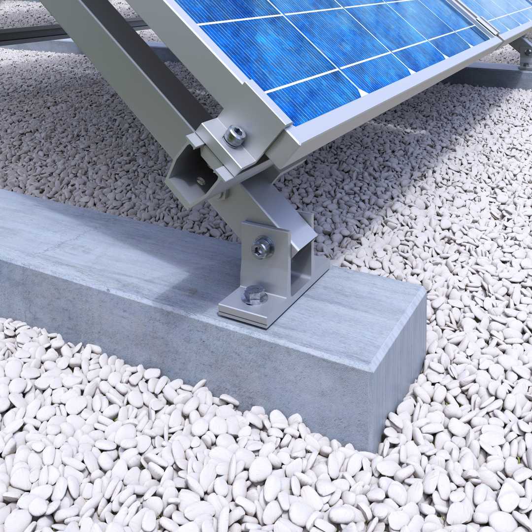 Met schroefankers kunnen PV-systemen op sokkels, funderingen of balasteringen bevestigd worden. Met schroefankers kunnen PV-systemen op sokkels, funderingen of balasteringen bevestigd worden.