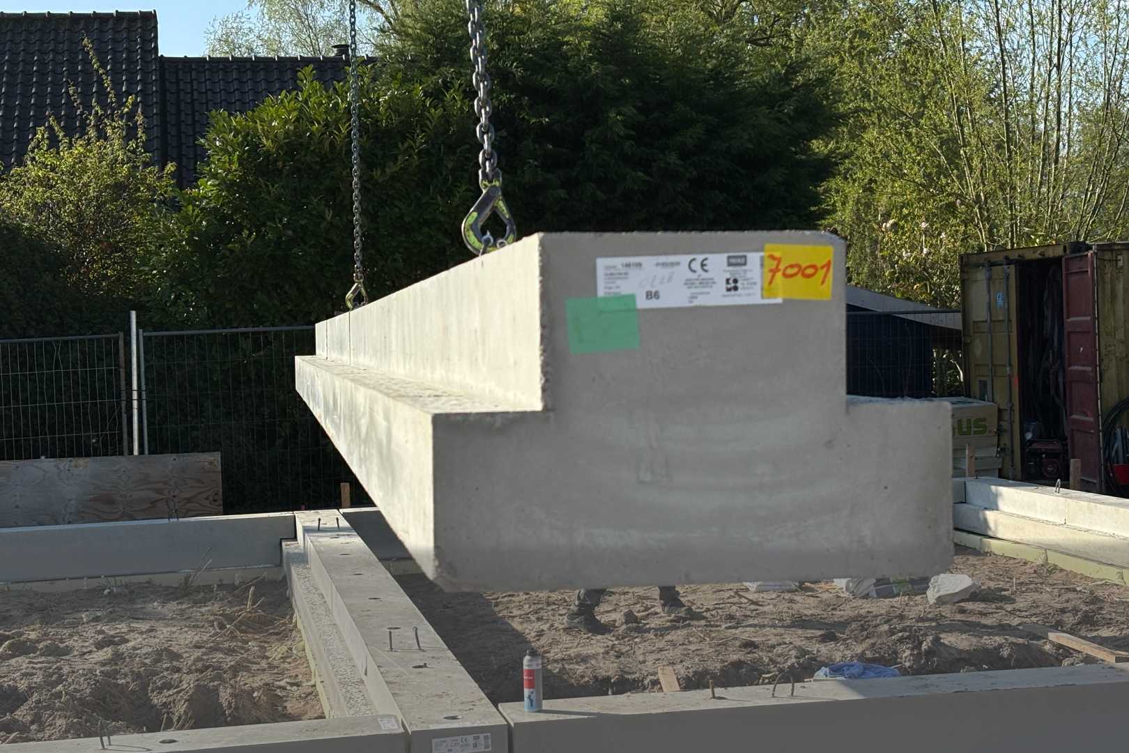 Prefab betonnen funderingsbalk